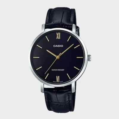 Casio LTP-VT01L-1B | Classic Quartz Women's Wrist Watch, Black Leather Band, Wat