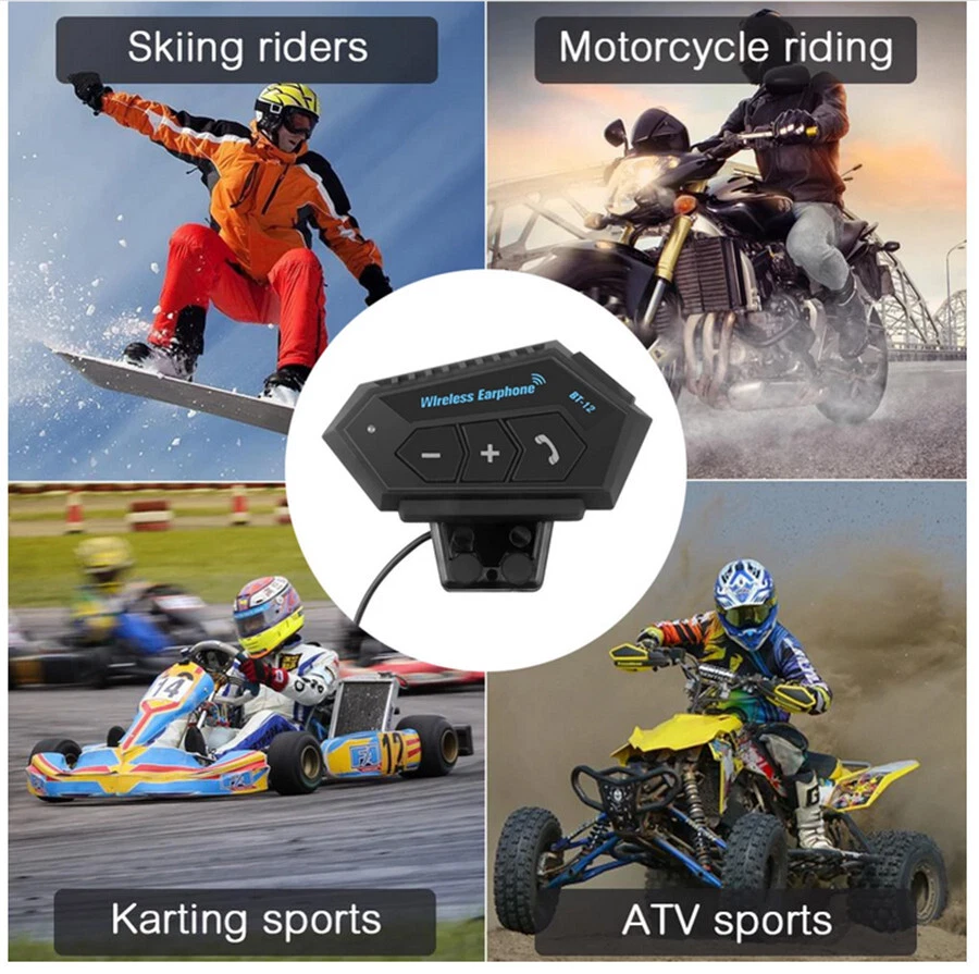 Bluetooth Motorcycle Helmet Headset Wireless Headphone Speaker Hands-free Music - Изображение 2 из 4