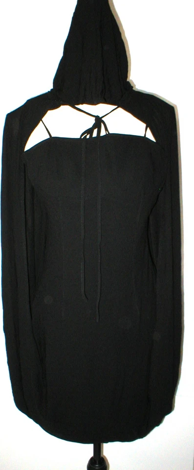 Nuevo con etiquetas Nuevo $700 Mujer 42 6 Diseñador Italia Disfraz Blusa Nacional Capa Negra Foto 2 de 4