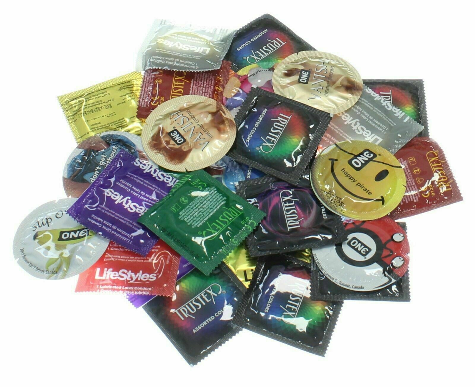 50 CONDOMS - Trustex, Lifestyles, One, & More Condoms Pack