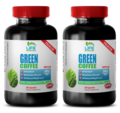 Fat Burner - Green Coffee Extract GCA 800mg - Unroasted Green Coffee Beans 2B