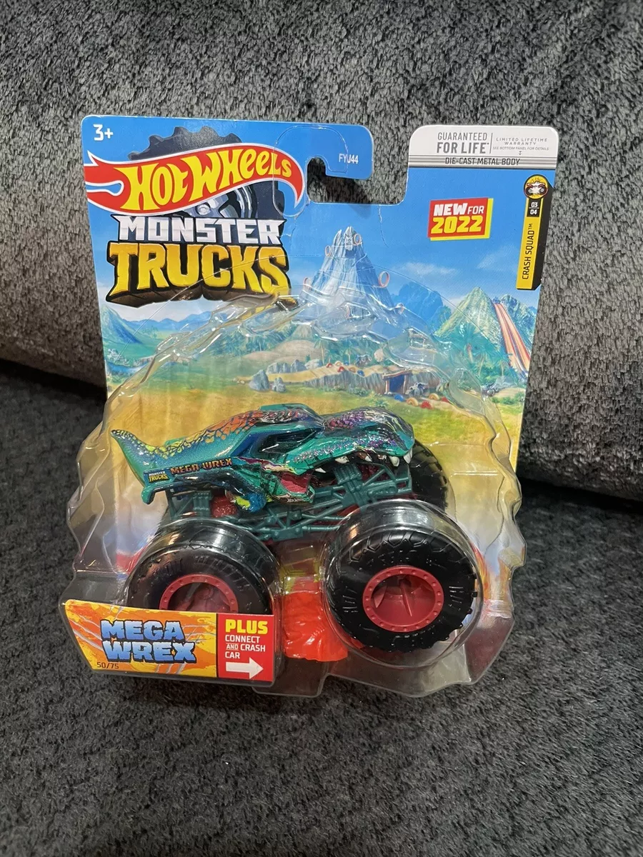  Hot Wheels Monster Trucks Mega Wrex - Plus Connect and Crash  Car 50/75 - Crash Squad 3/4 : Toys & Games