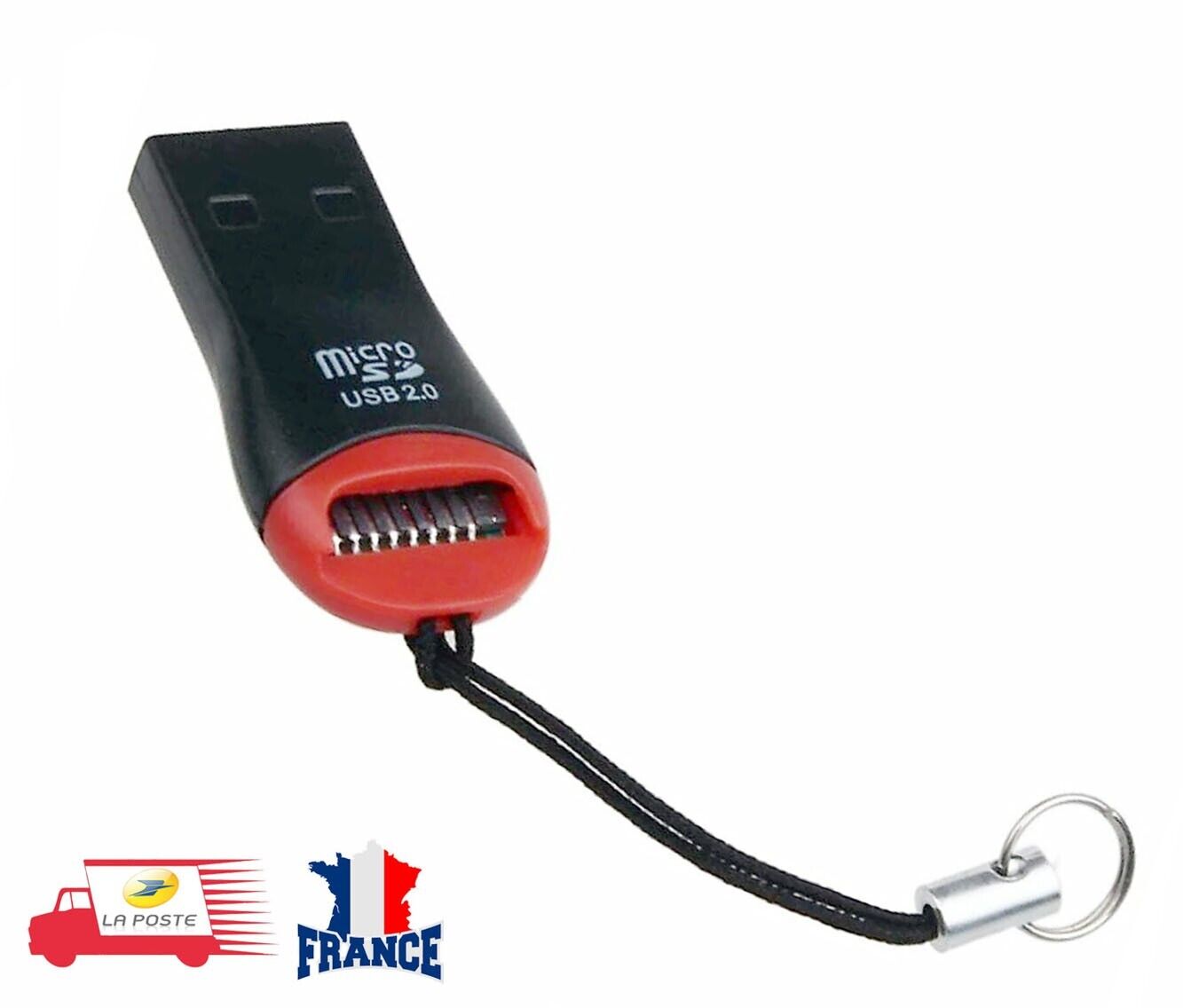 Adaptateur USB 2.0 - Lecteur Carte Mémoire : Micro SD SDHC SDXC : jusqu'à  64 Go