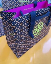 Brand New Tory Burch Glossy Paper Gift Bag With Iconic Logo Size 12” x 9” x 5”