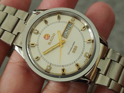 RADO STARLINER 999 AUTOMATIC DAY DATE SWISS MADE STAINLESS STEEL VINTAGE.