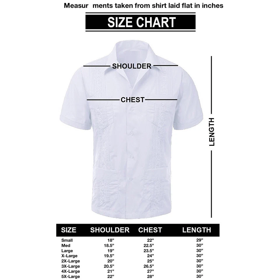 Guayabera Men's Cuban Beach Wedding Short Sleeve Button-Up Casual Dress Shirt - Image 2 of 2