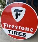 Vintage Style Firestone Tires  Service Gas  Heavy Steel Metal Quality Sign