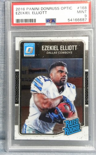 EZEKIEL ELLIOTT RATED RC AQUA 2016 OPTIC #168 PSA-9 /299 & #168 RED YELOW +PSA-9 - Picture 6 of 14