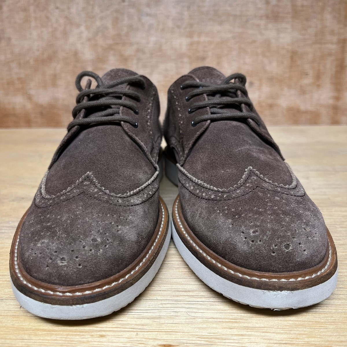 Hogan Men Size 10 US, 9 UK Shoes Brown Suede‎ Brogue Wingtip Oxford Derby Dress Hogan Men Size 10 US, 9 UK Shoes Brown Suede Brogue Wingtip  main image 2