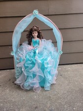 Mis Quince Años Quinceanera Doll with Pink Mask Blue Dress Beautiful