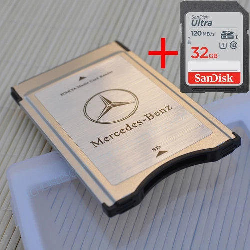 SD to PCMCIA Card Reader Adapter 32 GB Sandisk Utral SDHC C10 Card Mercedes-Benz