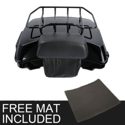 Black Razor Trunk Backrest Luggage Rack Fit For Harley TourPak Road Glide 14-24
