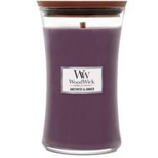 Image of NEW WoodWick Amethyst & Amber Large Candle Crackles As It Burns 610G Hourglass
