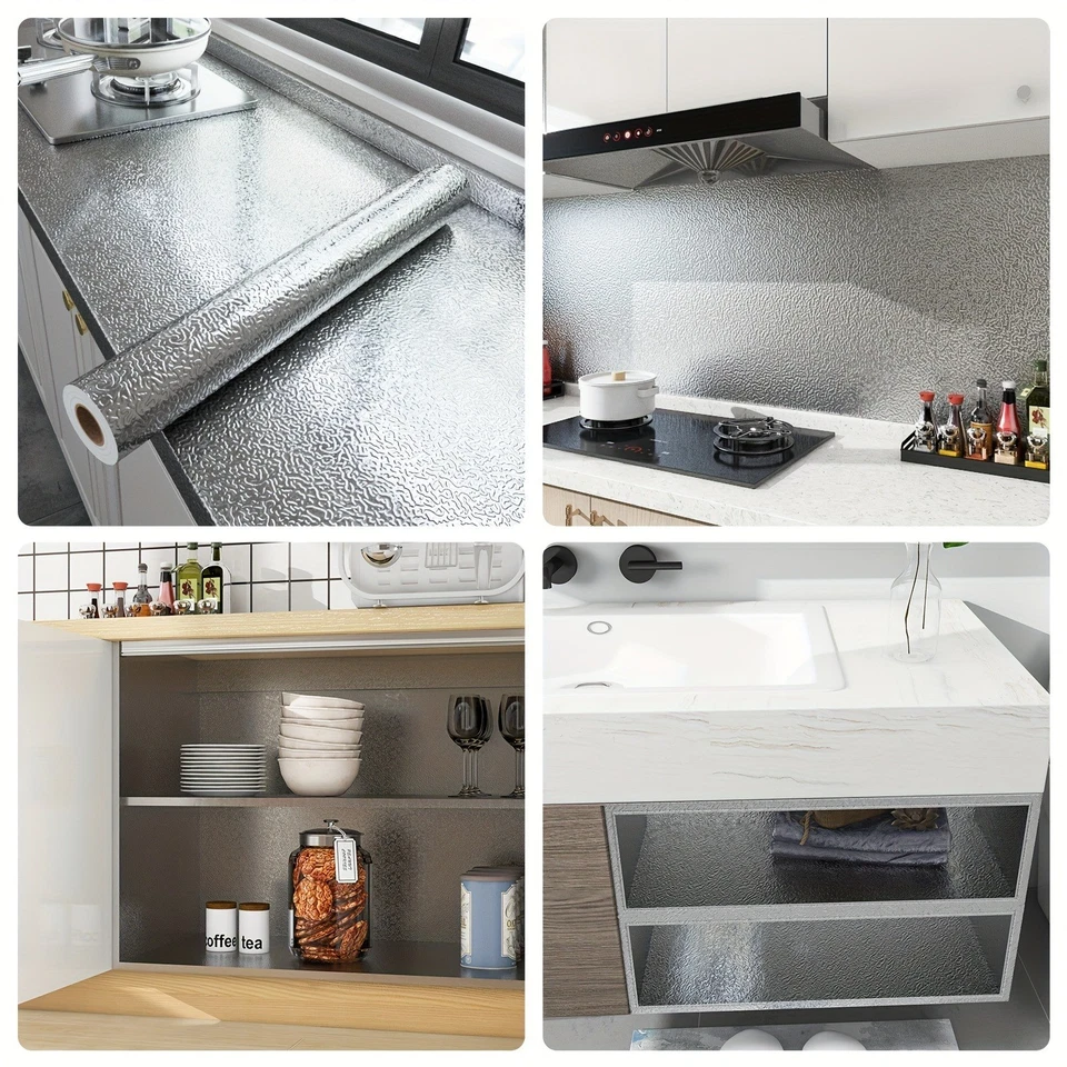 Алюминиевая фольга настенная наклейка кухня водонепроницаемая самоклеящаяся маслоустойчивая наклейка - Изображение 3 из 4