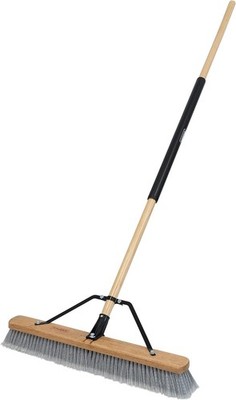24 Inch Indoor Smooth-Surface Push Broom W/ Flagged Bristles Sand Saw Dust Wood