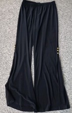 2- HOLIDAY Vintage 70's Ladies Velvet  Slit Wide Bottom Pants Sz Small