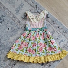 Matilda Jane Girls Trellis Tea Rose Flower Dress Sz4