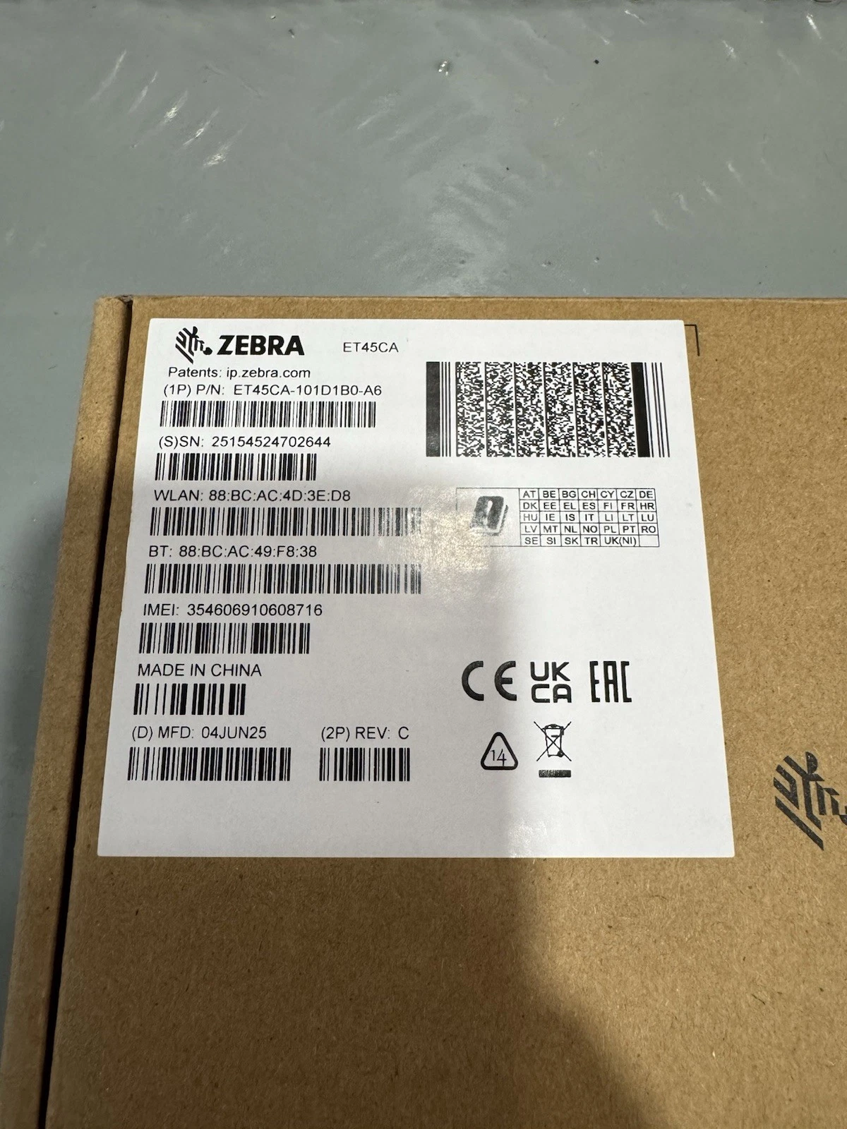 Zebra ET45 Rugged Tablet ET45CA-101D1B0-A6 Android 8" 5G Wi-Fi 6 4GB/64GB New 2