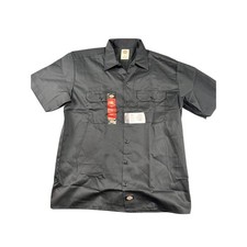 Men  s Dickies L Black Short Sleeve Work Shirt NWT New With Tags