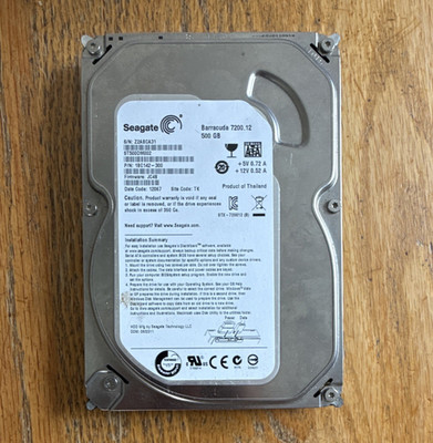 Seagate Barracuda 7200.12 500GB 3.5in SATA HDD 7200RPM 16MB S.M.A.R.T. PC