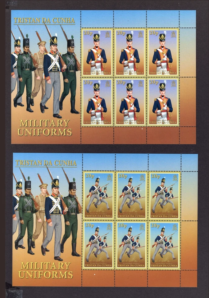 M28222 Tristan Da Cunha 2007 Military Uniforms ^ Sheets X6 UMM Sg 901/6 Cat £138 - Изображение 2 из 3