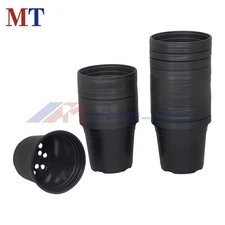 100 Pack 6 Inch Nursery Pots Plastic Plant Pots with Drainage Holes Flower Pots