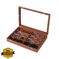 XHMQYC Sunglass Holder Box Drawer Organizer Men Clear 8 Slot Case