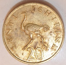 1970 Tanzania 20 senti coin