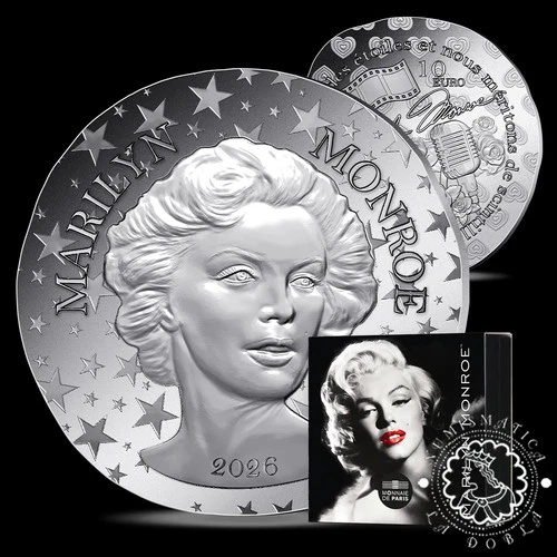 2026 - 10 EURO Silver PROOF - Marilyn Monroe - FRANCE