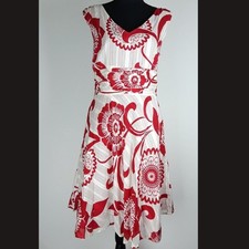RED DRESS RUN !!!!Amanda Lane Red & White Floral Retro Dress