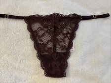 Victoria's Secret Panties V String Thong Panty Dream Angels Brown Lace Small S