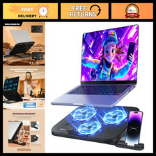 Laptop Cooling Pad with 3 Quiet Fans, Adjustable Height Stand, USB Ports, Fits 1
