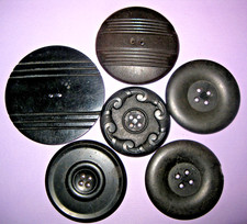Antique 1920's Buttons Extra Lg. Coat Art Deco,Composite,Pattern 1 3/4"- 2 1/2"
