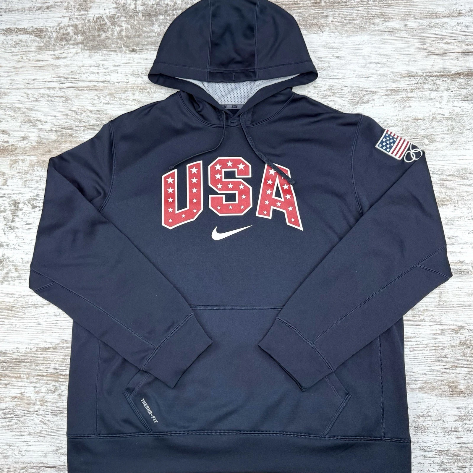 Nike Team USA Olympics Therma-Fit Hoodie Sweatshirt Mens Large Olympics