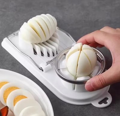 2-in-1 Stainless Steel Egg Slicer & Cutter   Multifunctional Kitchen Tool