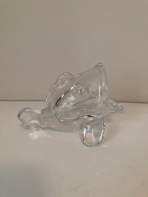 Vintage 5  Vannes Le Chatel Cristallerie Fish Shaped Crystal Art Glass Vase