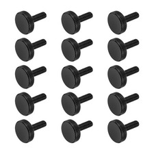M5x10mm Knurled Thumb Screws Black Steel Flat Head Thumb Screws 15Pcs