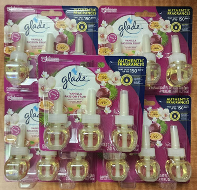 15 Glade Plugins Scented Oil Air Freshener 3 Refill Vanilla Passion Fruit-5 PACK