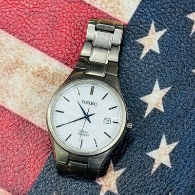 SEIKO Solar Titanium V157-0BB0 Analog Watch Gray Men's Japan