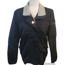 Peuterey Navy Full Zip Parka 46 Us Large Navy Women's