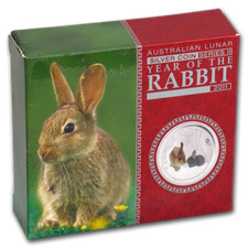 Australia Lunar2 Rabbit "Rok Królika" 2011 kolor 1Oz Srebro 1Dollar top!!