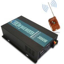 3000W Power Pure Sine Wave Inverter 12V 24V DC to 110/220V AC Car Remote Control
