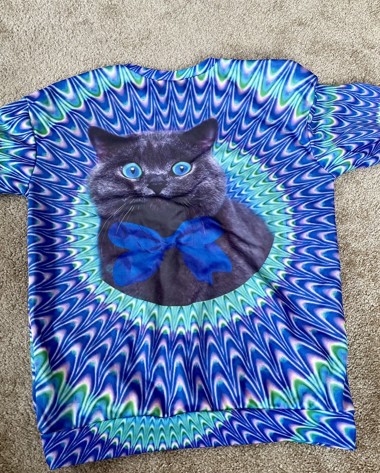 Cat face Mr. Gugu & Miss Go Psychedelic Printed Sweat… Gem