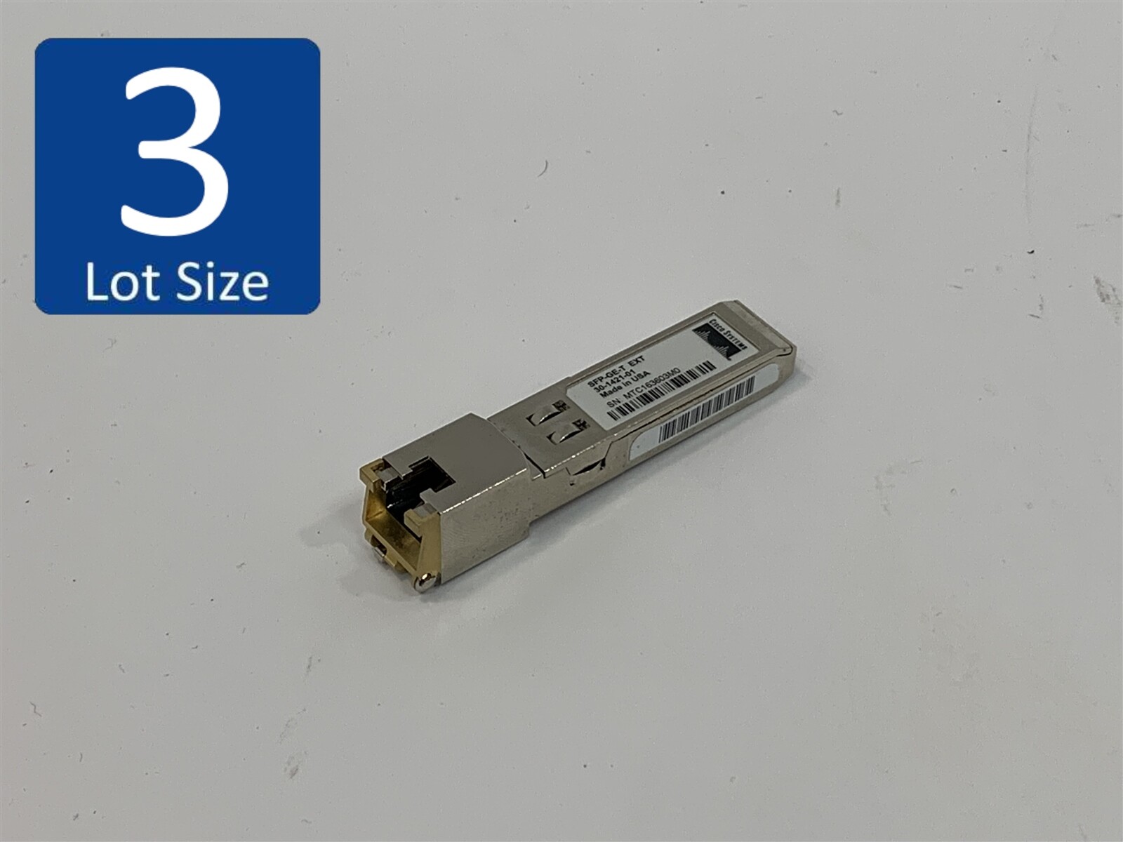 Lot of 3 Cisco SFP-GE-T 1000Base Transceiver Module RJ45 SFP 30-1421-01 ...