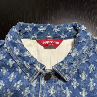 Supreme Hole Punch Denim Trucker Jacket blue Size L SS20 | eBay
