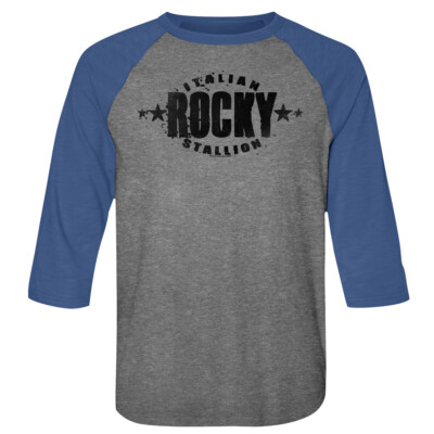 Rocky Balboa Italian Stallion Movie Logo Stars Men's Raglan T Shirt