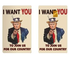 Lot x2 Donald Trump USA Uncle Sam I Want YOU Credit Debit Card Skin Sticker M023