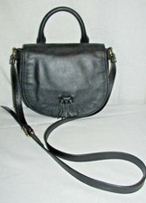Via Spiga Ester Black Genuine Leather Purse Shoulder Bag Crossbody Satchel