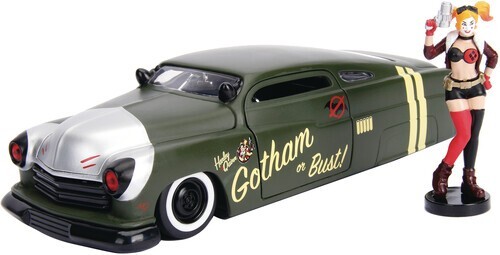ミニカー 1:24 1951  MECURY &amp; HARLEY QUINN Harley Quinn 1951 Mercury Bombshell Diecast Model | Jada Toys