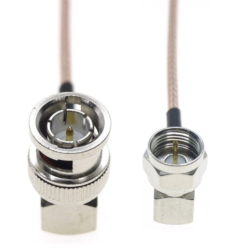 RG179 BNC Male Right Angle to F Male 90° Connector 75ohm Video HD-SDI RF Cable - Zdjęcie 3 z 4